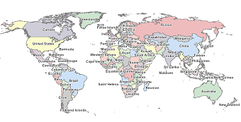 Weltkarte fr RegioGraph